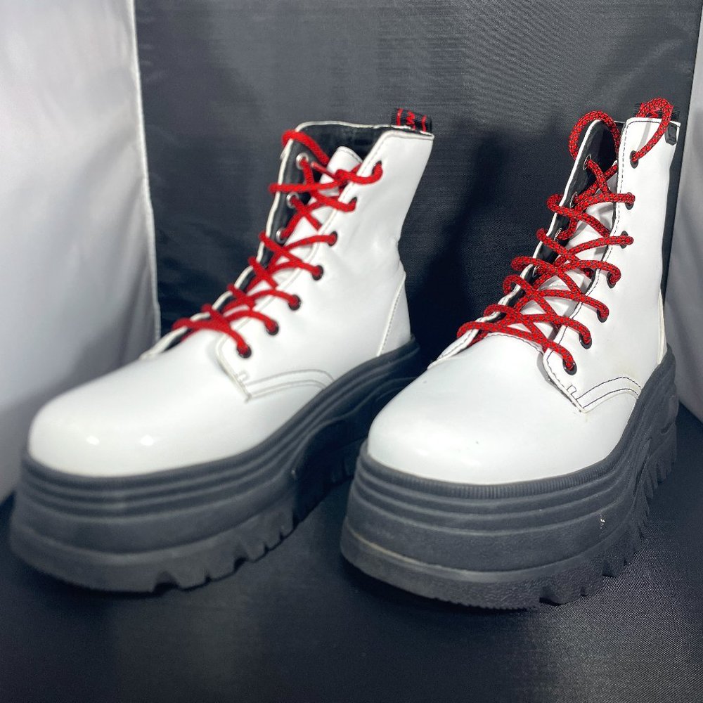 Coolway White Combat Boots